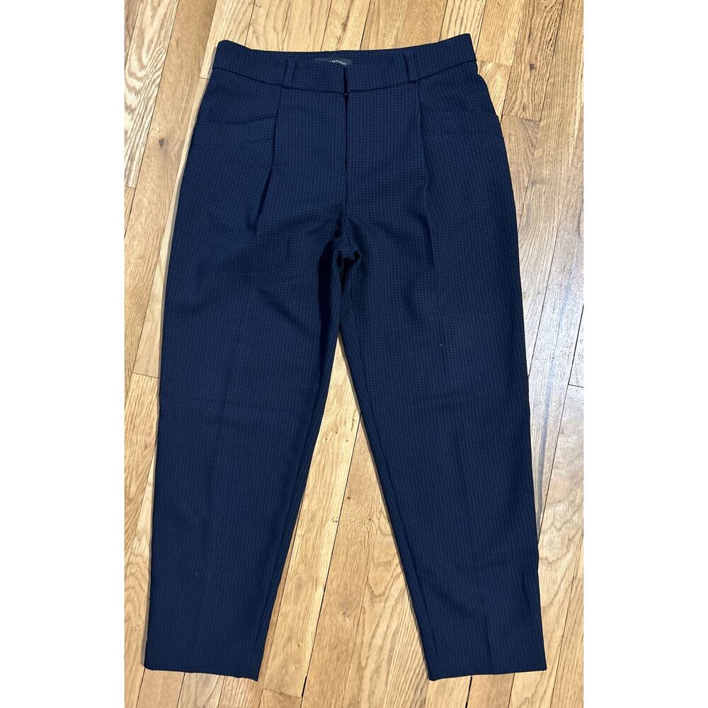 womens BANANA REPUBLIC black/blue STRAIGHT DRAPE pants 175349-00 size 4 *B9